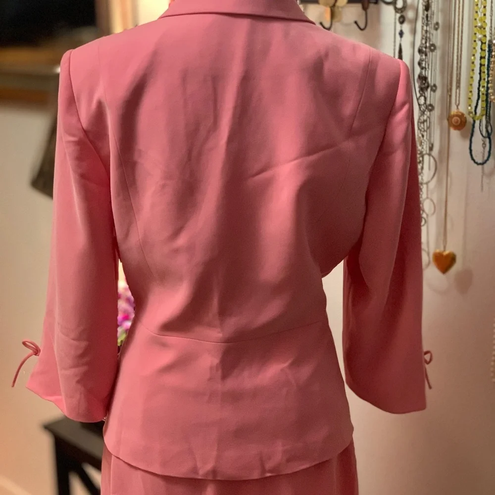 NWT KASPER ASL Petite 2PC Pink Polyester Skirt Suit Size 14P MSRP $275 - Picture 6 of 12